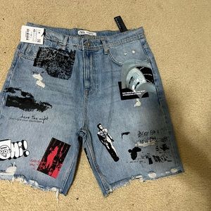 Zara Men Graphic Shorts Brand New